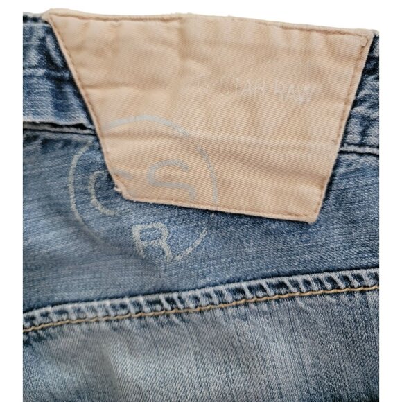 Vintage G-Star Raw 3301 Blue Denim Straight Leg Distressed Jeans Sz 28x32 - Picture 7 of 11
